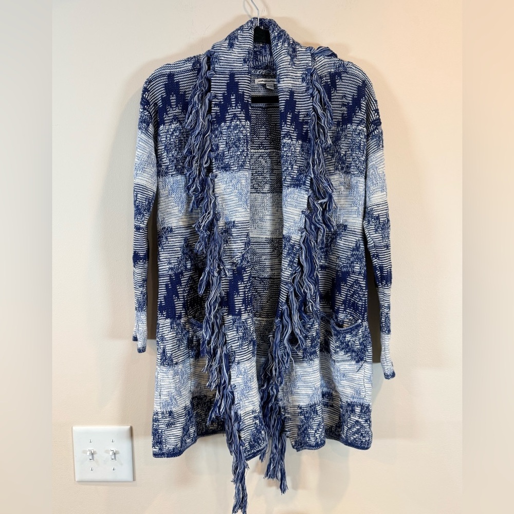 🔥American Eagle Women’s blue Patterned Cardigan Sweater Size S EC🔥